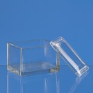Färbetrog, Natron-Kalk-Glas, mit Deckel